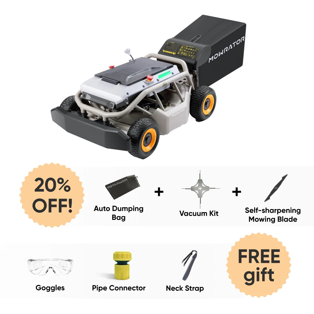 multi-function bundle: mowrator s1 4wd lawn mower+auto dumping bag+vacuum kit