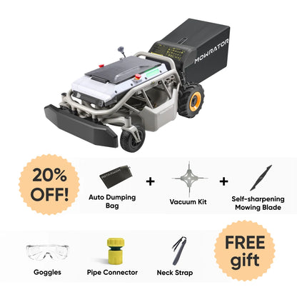 Multi-Function Bundle: Mowrator S1 2WD Lawn Mower+Auto Dumping Bag+Vacuum Kit