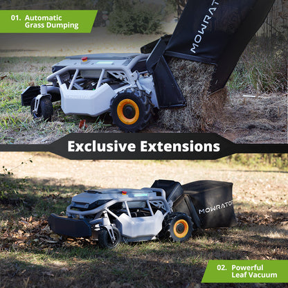 Multi-Function Bundle: Mowrator S1 4WD Lawn Mower+Auto Dumping Bag+Vacuum Kit