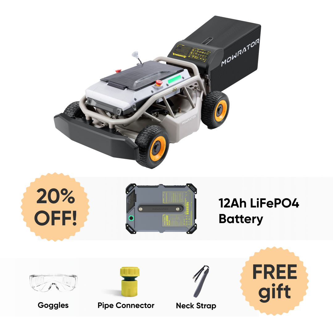 extended power bundle: mowrator s1 4wd lawn mower+extra 12ah battery